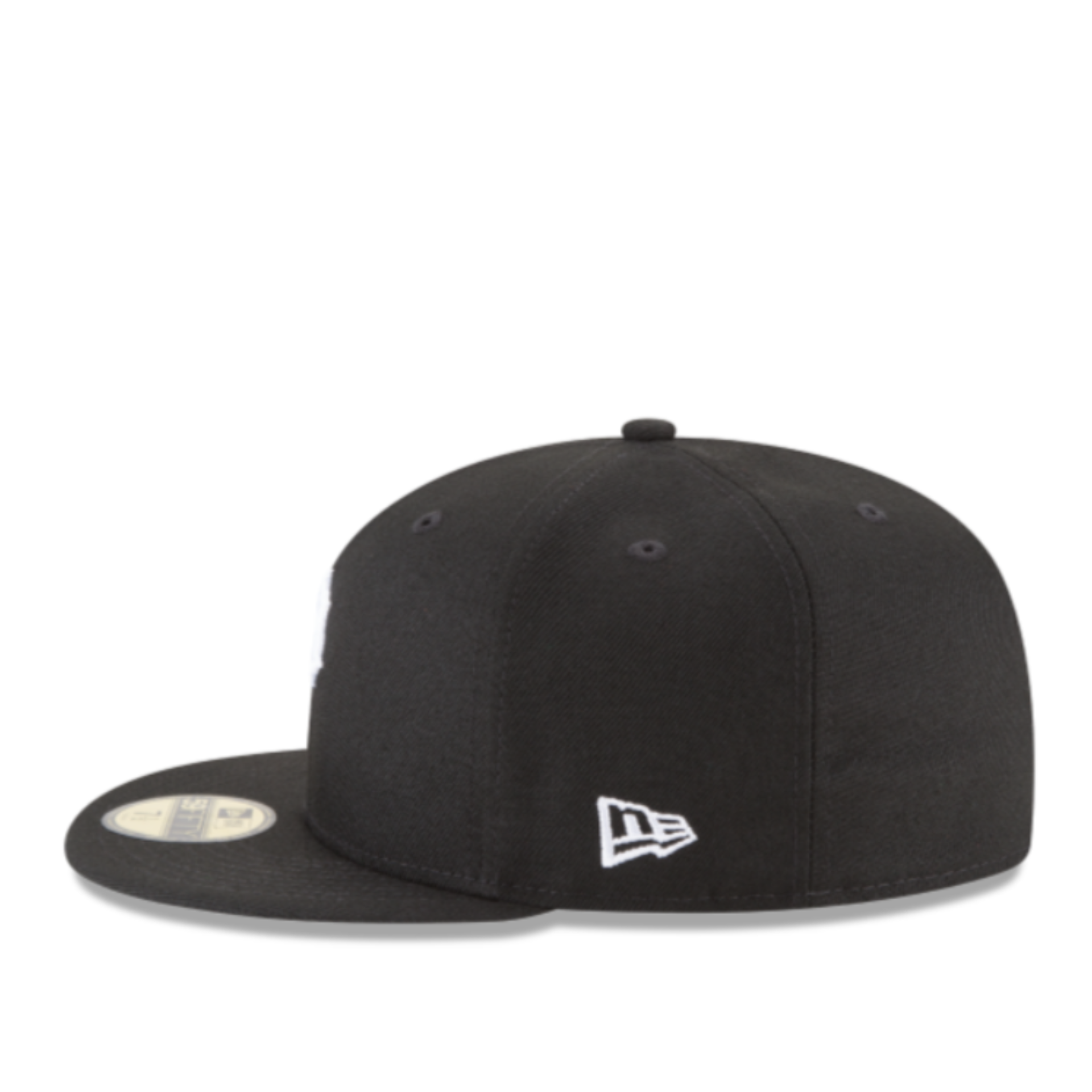 Side View of New Era Pittsburgh Pirates Black & White 59FIFTY Fitted Hat