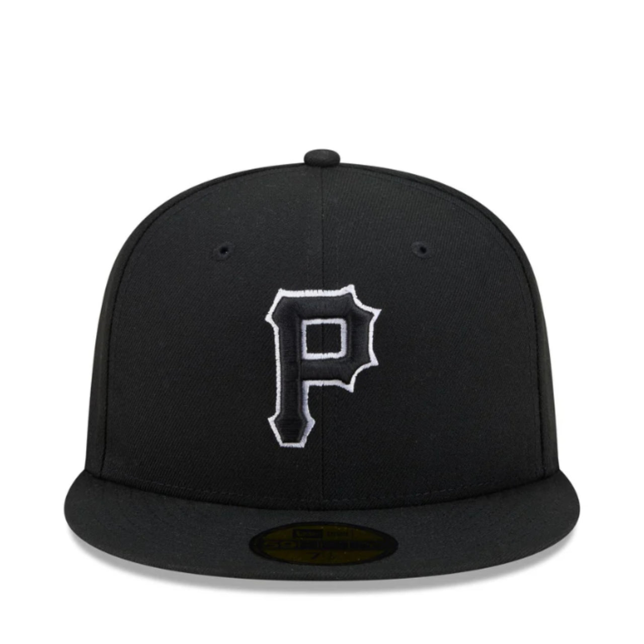New Era Pittsburgh Pirates Black White Outlined 59FIFTY Fitted Hat front view