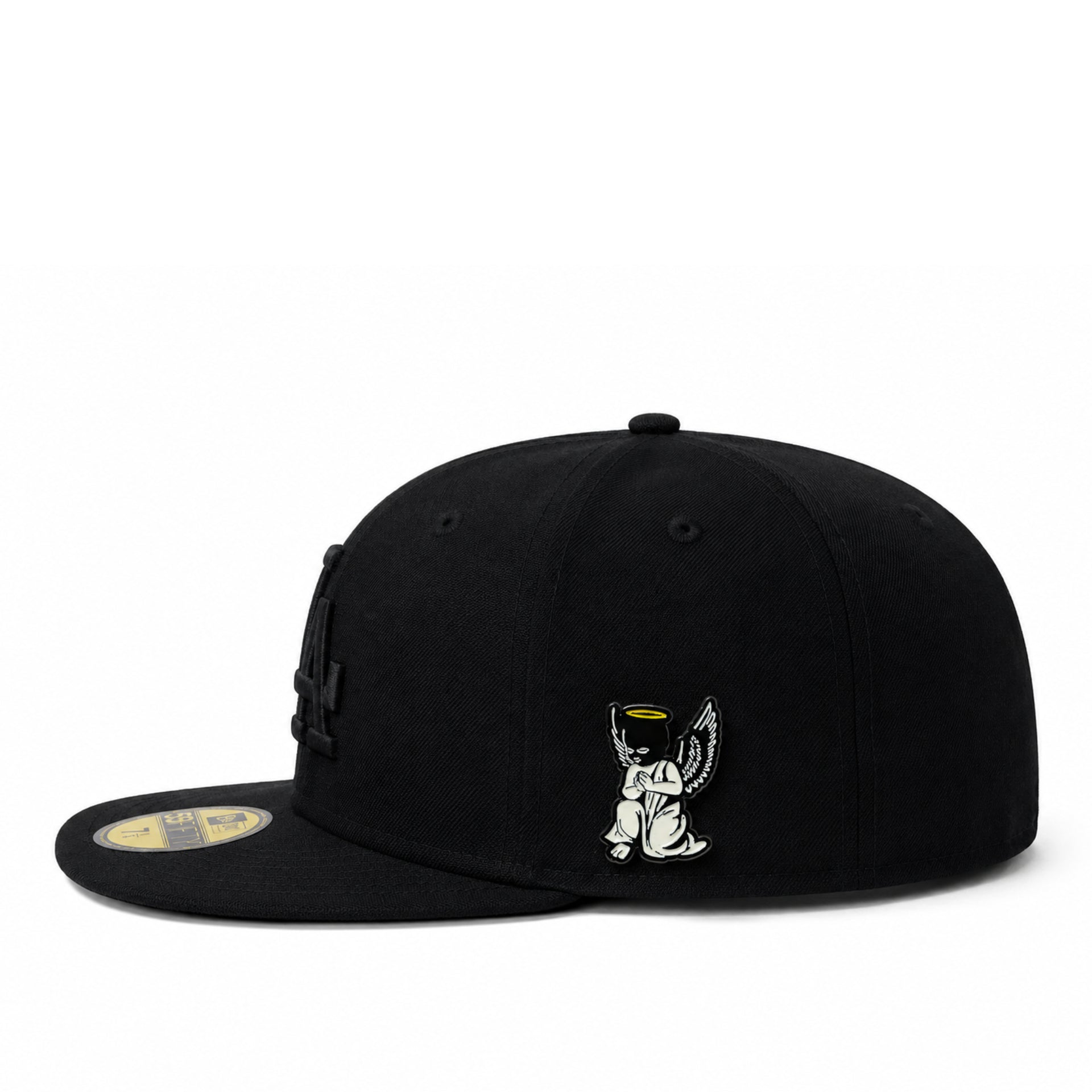 Prayer Angel Pin on hat view