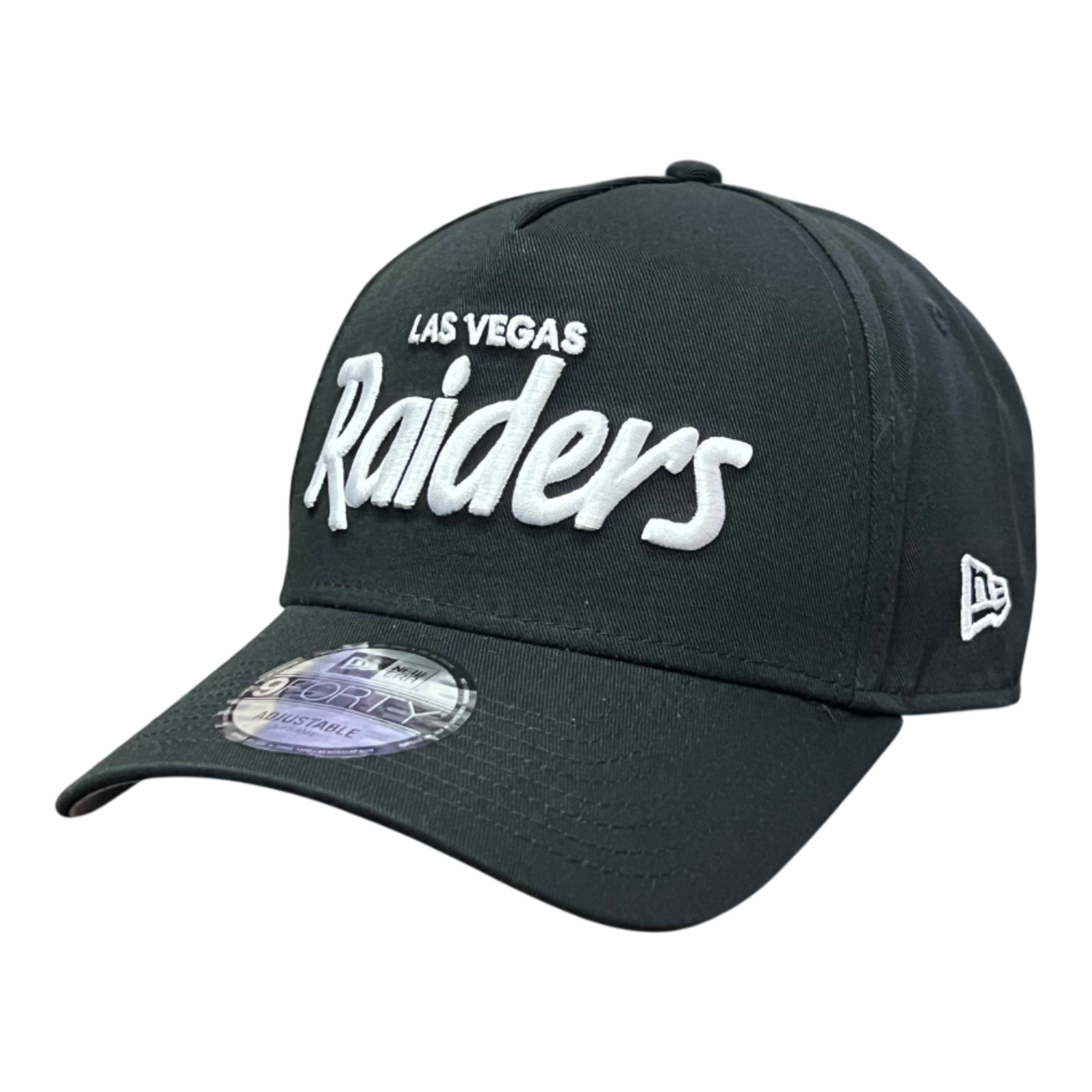 New Era Las Vegas Raiders Script Black A-Frame 9FORTY Snapback