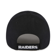 Back of 47 Brand Las Vegas Raiders Black MVP Adjustable Velcro Hat