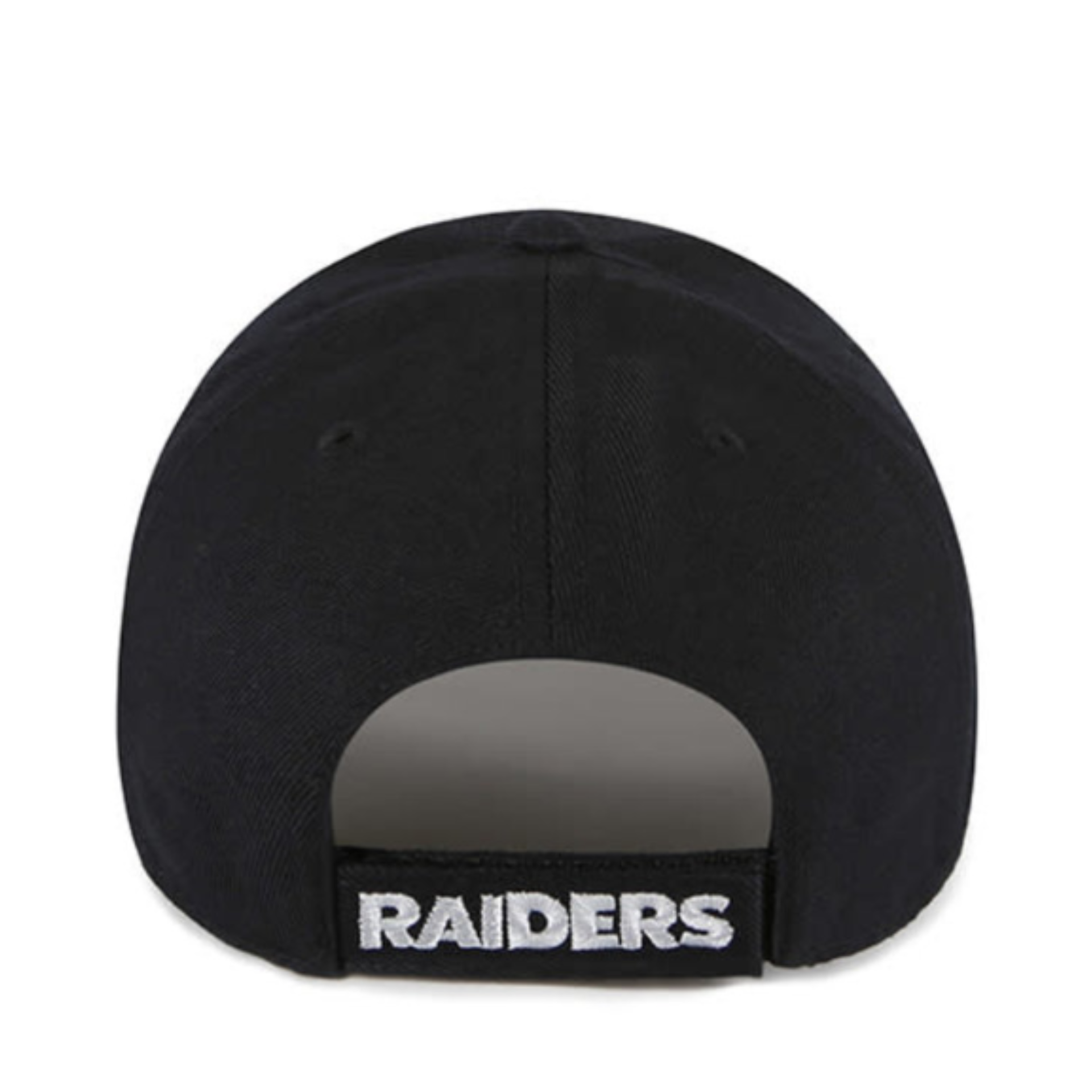 Back of 47 Brand Las Vegas Raiders Black MVP Adjustable Velcro Hat