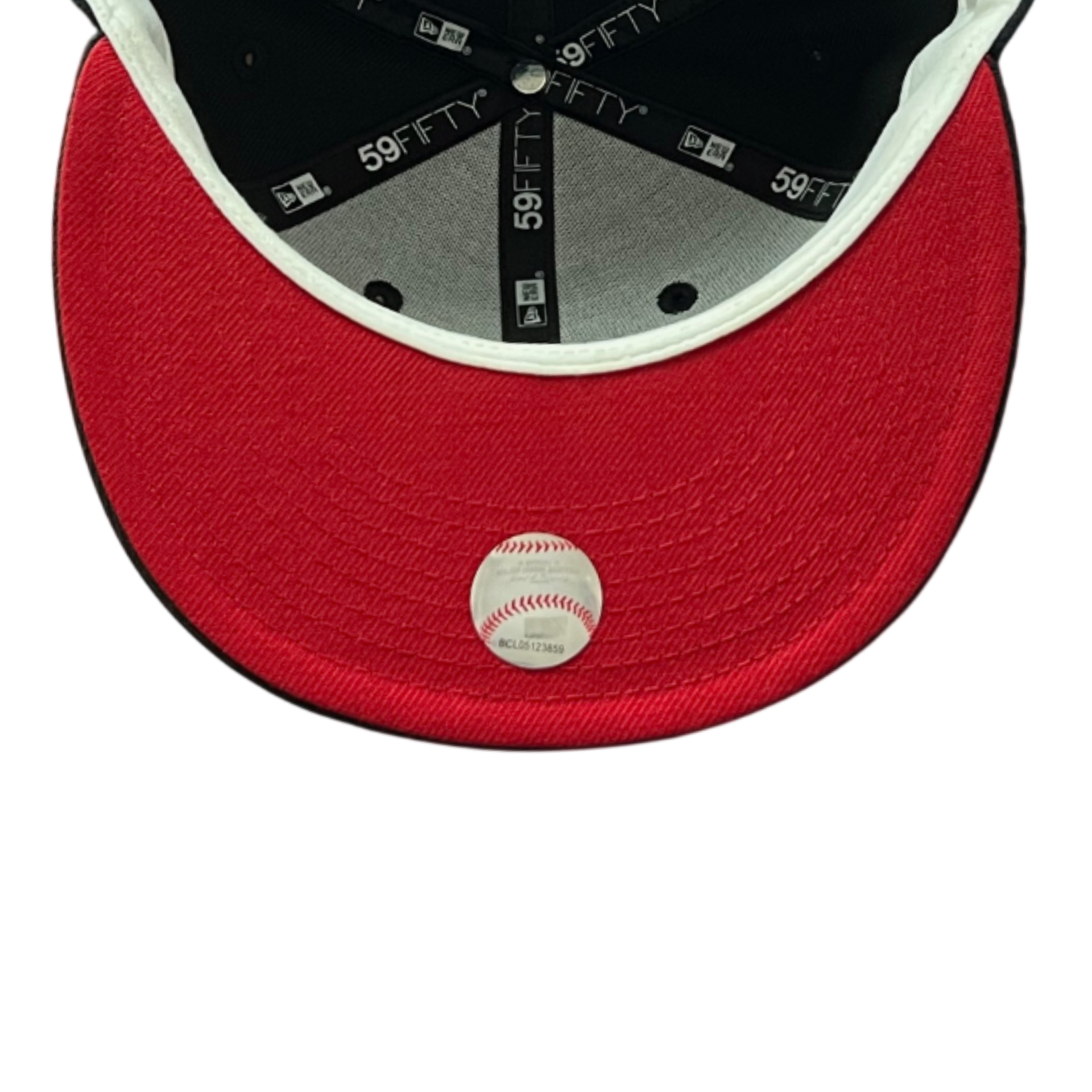 red under visor of New Era New York Yankees Rose Thorn Black 59FIFTY Fitted Hat