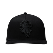 JC Hat Trebol Clover logo all black snapback Cap.