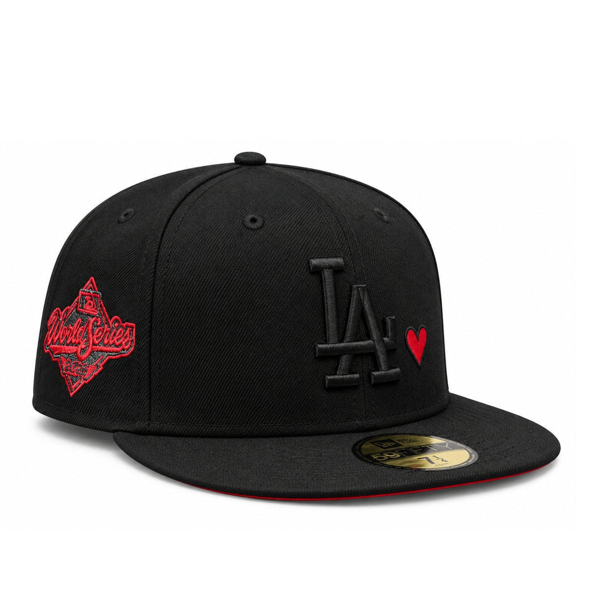 New Era Los Angeles Dodgers Red Heart 59FIFTY Fitted Hat Black