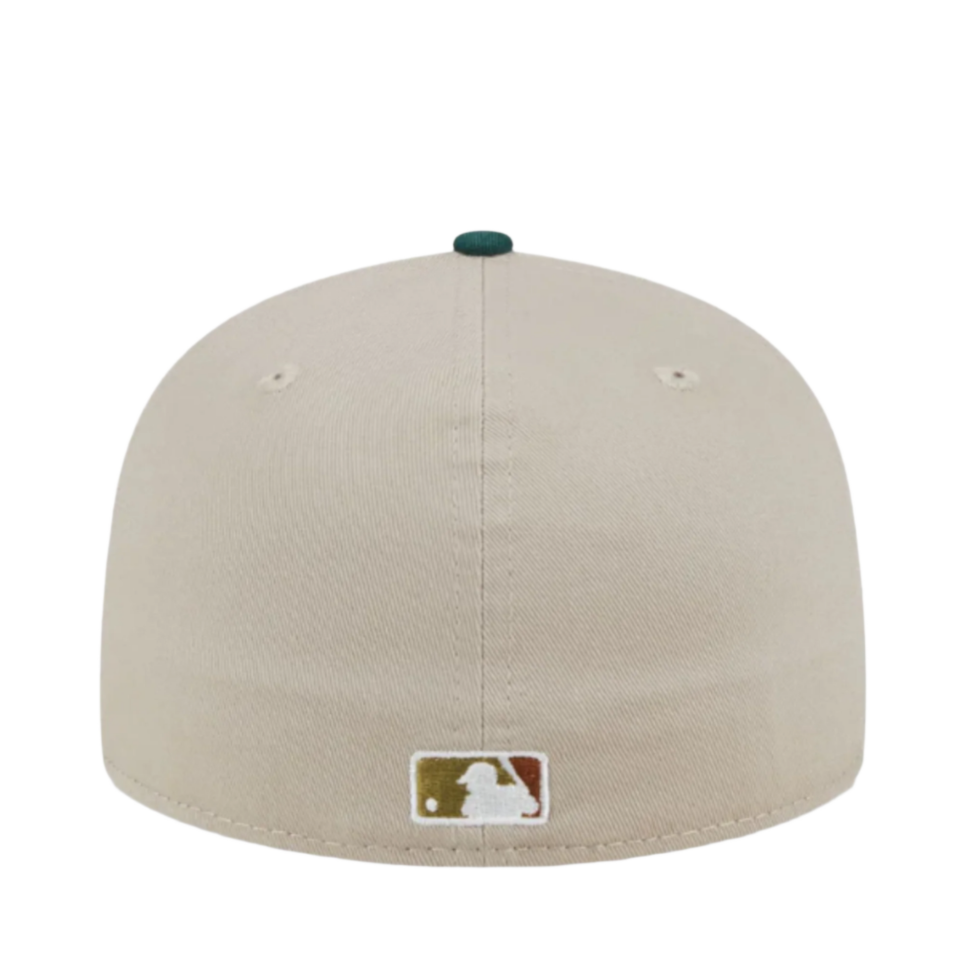 Oakland Athletics A's New Era Natural/Hunter Green Lifestyle Tree Bark Fill 59FIFTY Fitted Hat Back