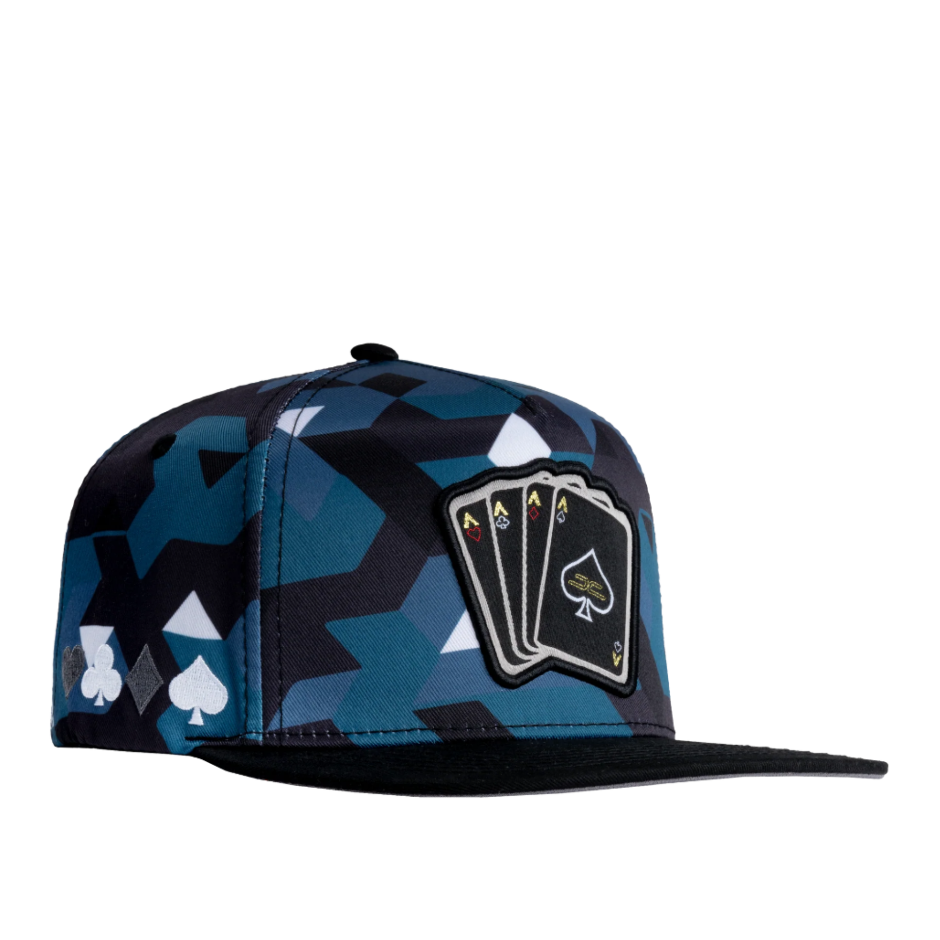 JC Poker Camo Aqua Snapback Hat