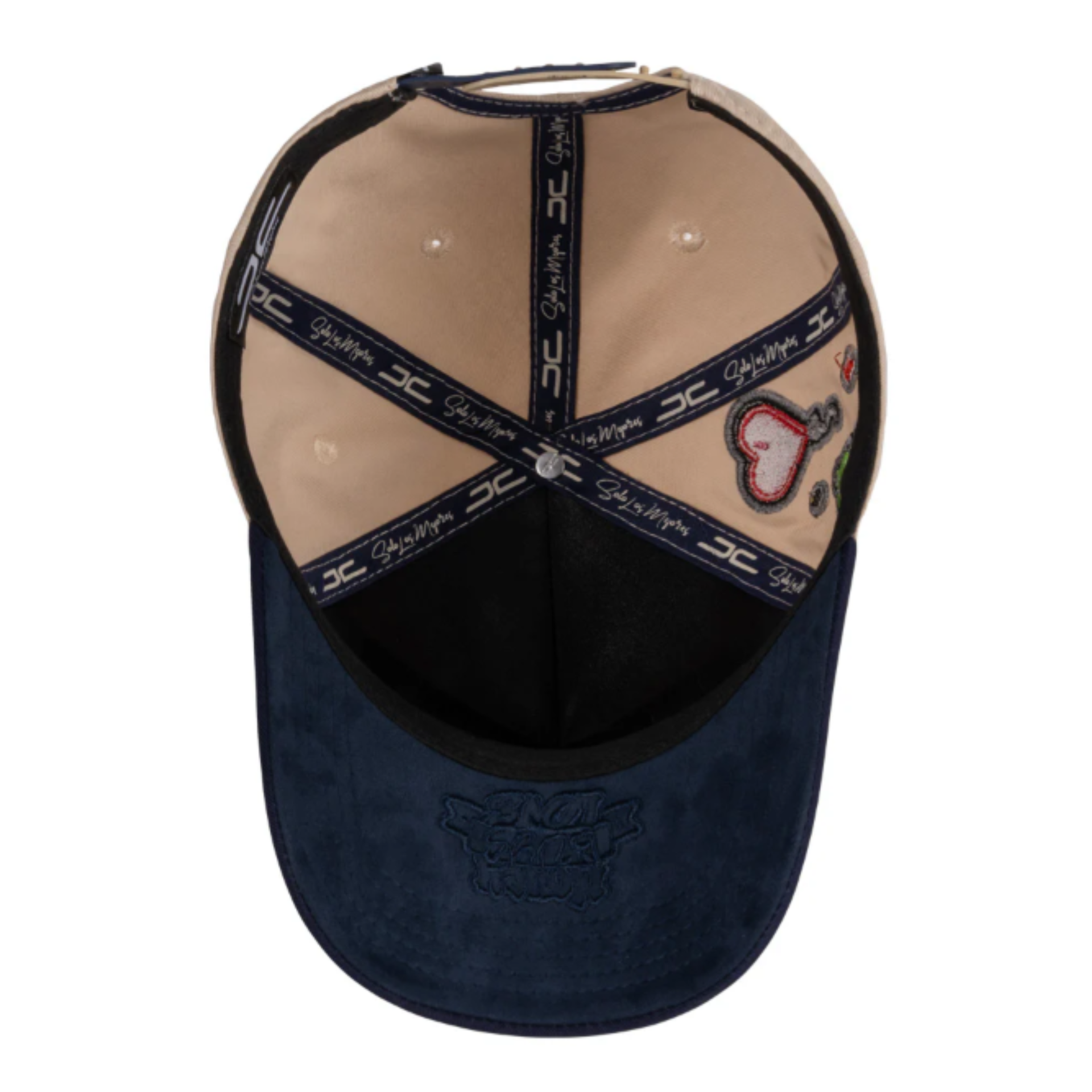 Bottom of JC Brand Money Love Beige/Blue Snapback Hat