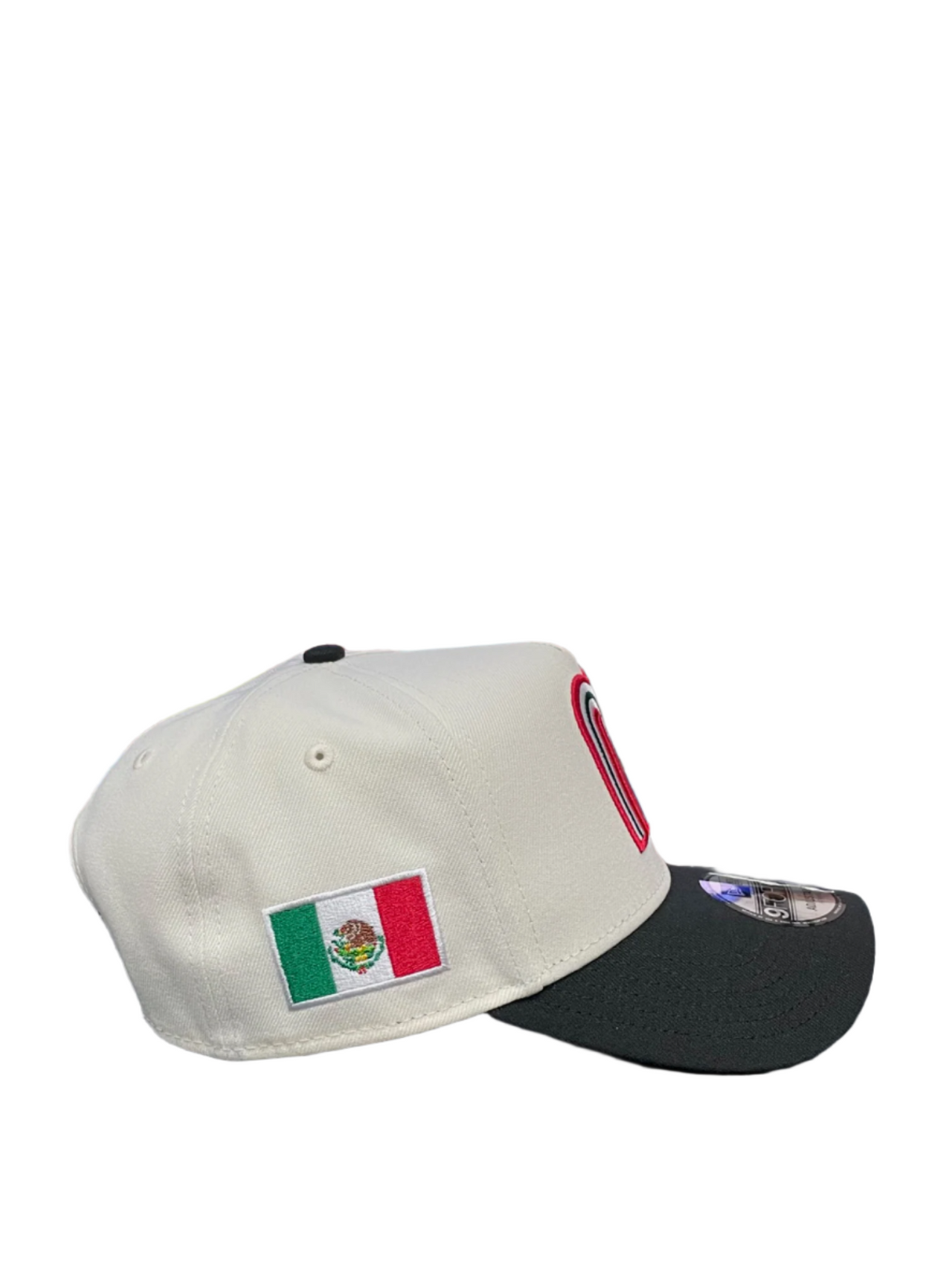 Side of New Era Mexico Chrome/Black 9Forty A-Frame Snapback