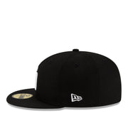 New Era San Diego Padres Black White 59FIFTY Fitted Hat left side view