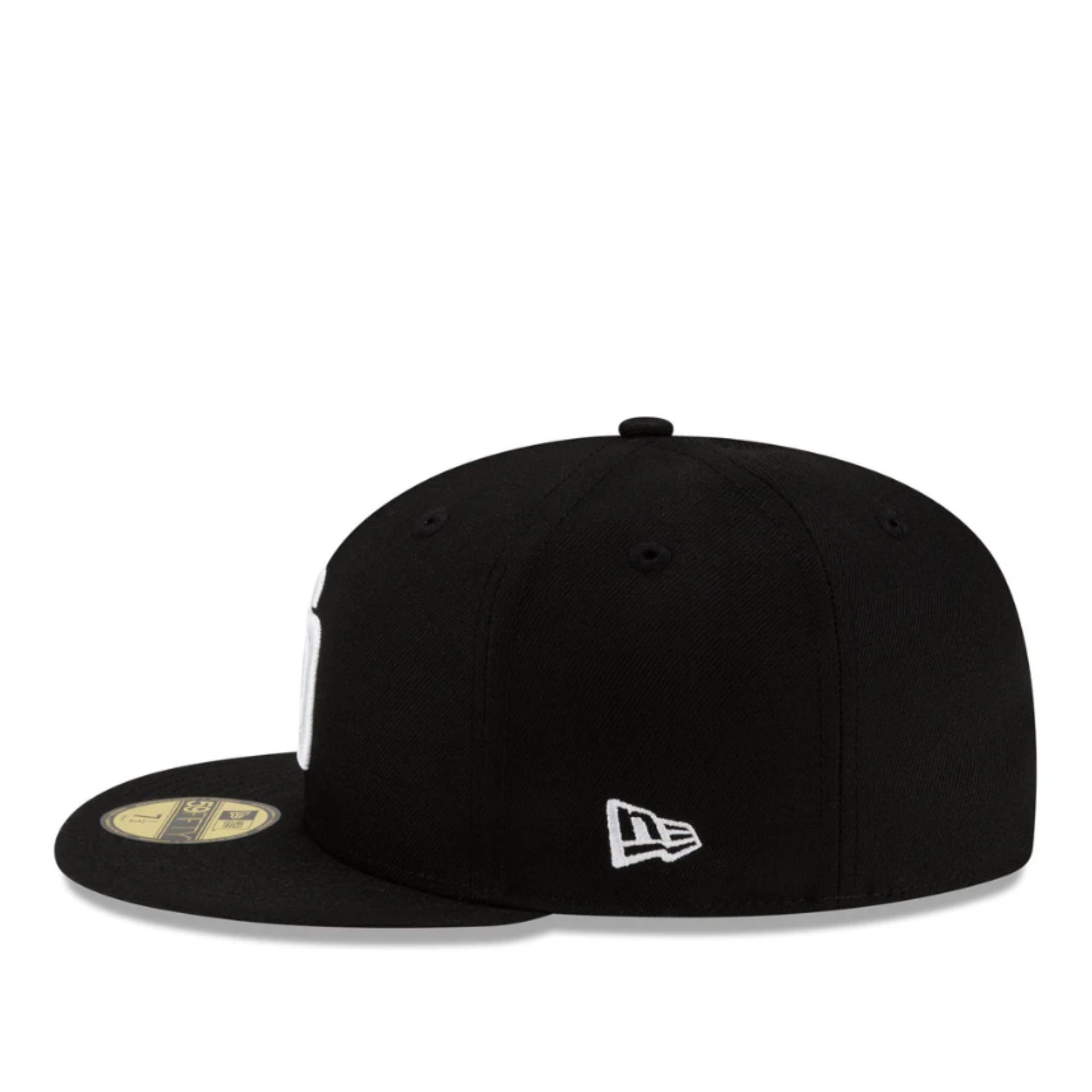 New Era San Diego Padres Black White 59FIFTY Fitted Hat left side view