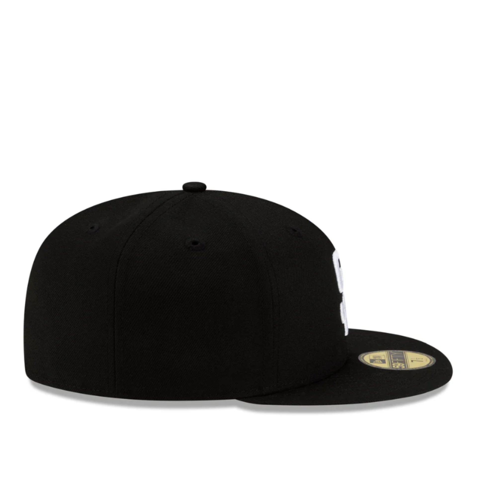 New Era San Diego Padres Black White 59FIFTY Fitted Hat right side view