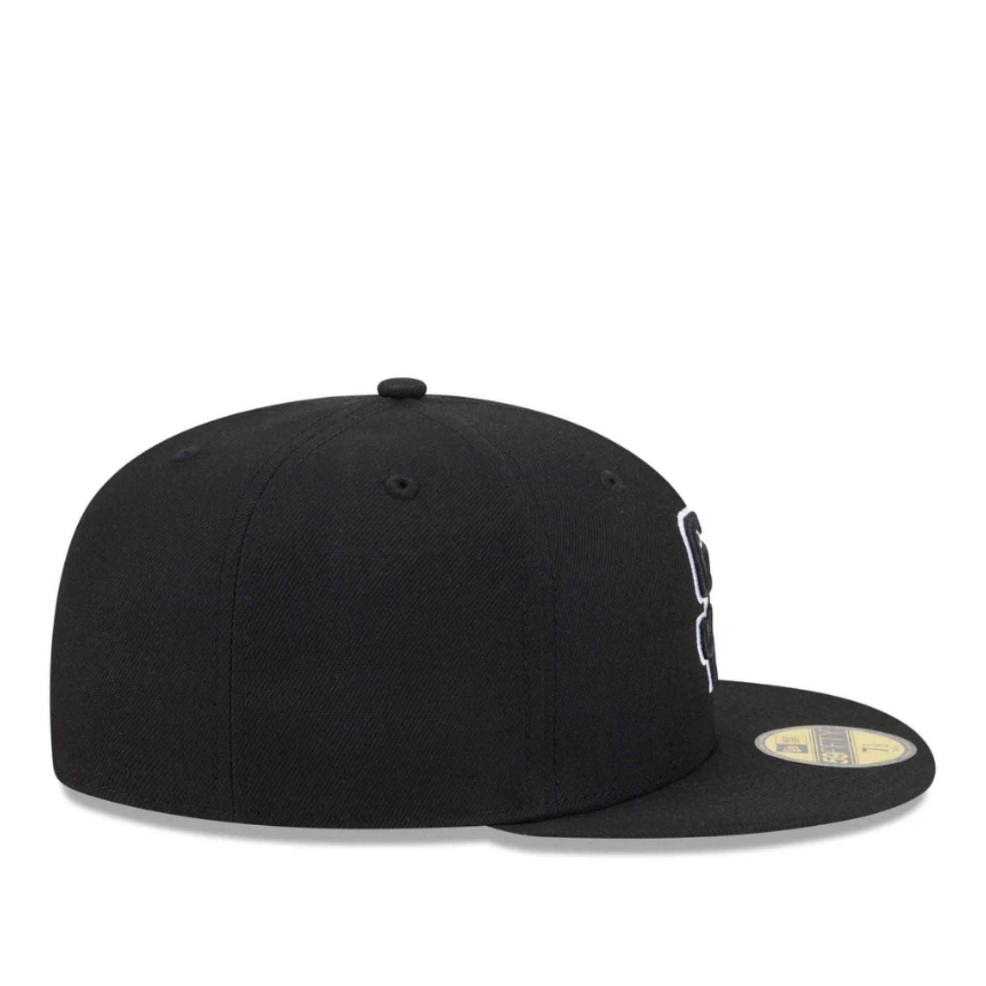 New Era San Diego Padres Black White Outlined 59FIFTY Fitted Hat right side view