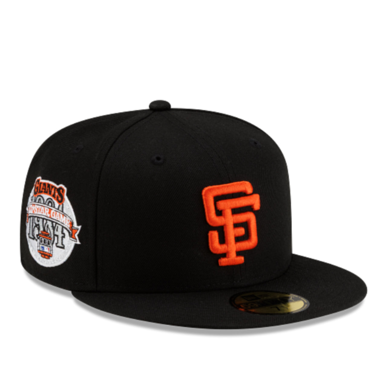 New Era San Francisco Giants 1984 All Star Game Black 59FIFTY Fitted Hat front right angle view