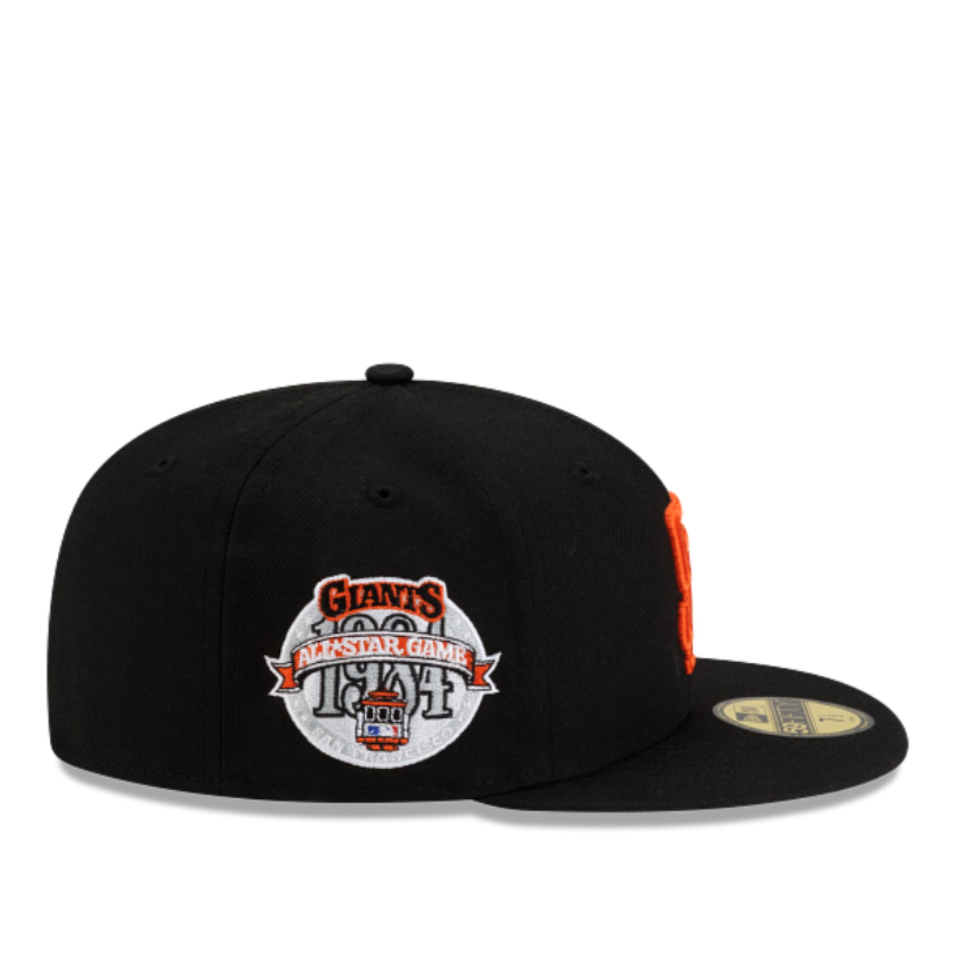 New Era San Francisco Giants 1984 All Star Game Black 59FIFTY Fitted Hat side patch view