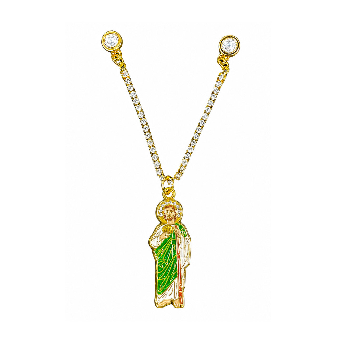 San Judas Chain Hat Pin front view