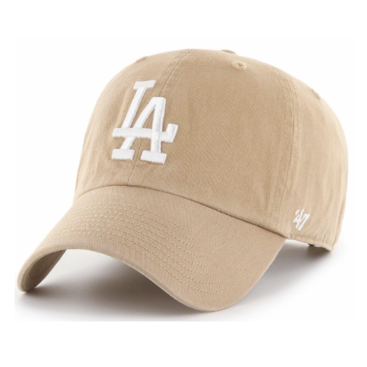 47 Brand Los Angeles Dodgers Khaki Clean Up Adjustable Strap Hat