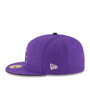 New Era Colorado Rockies CR Purple Authentic Collection 59FIFTY Fitted Hat Side