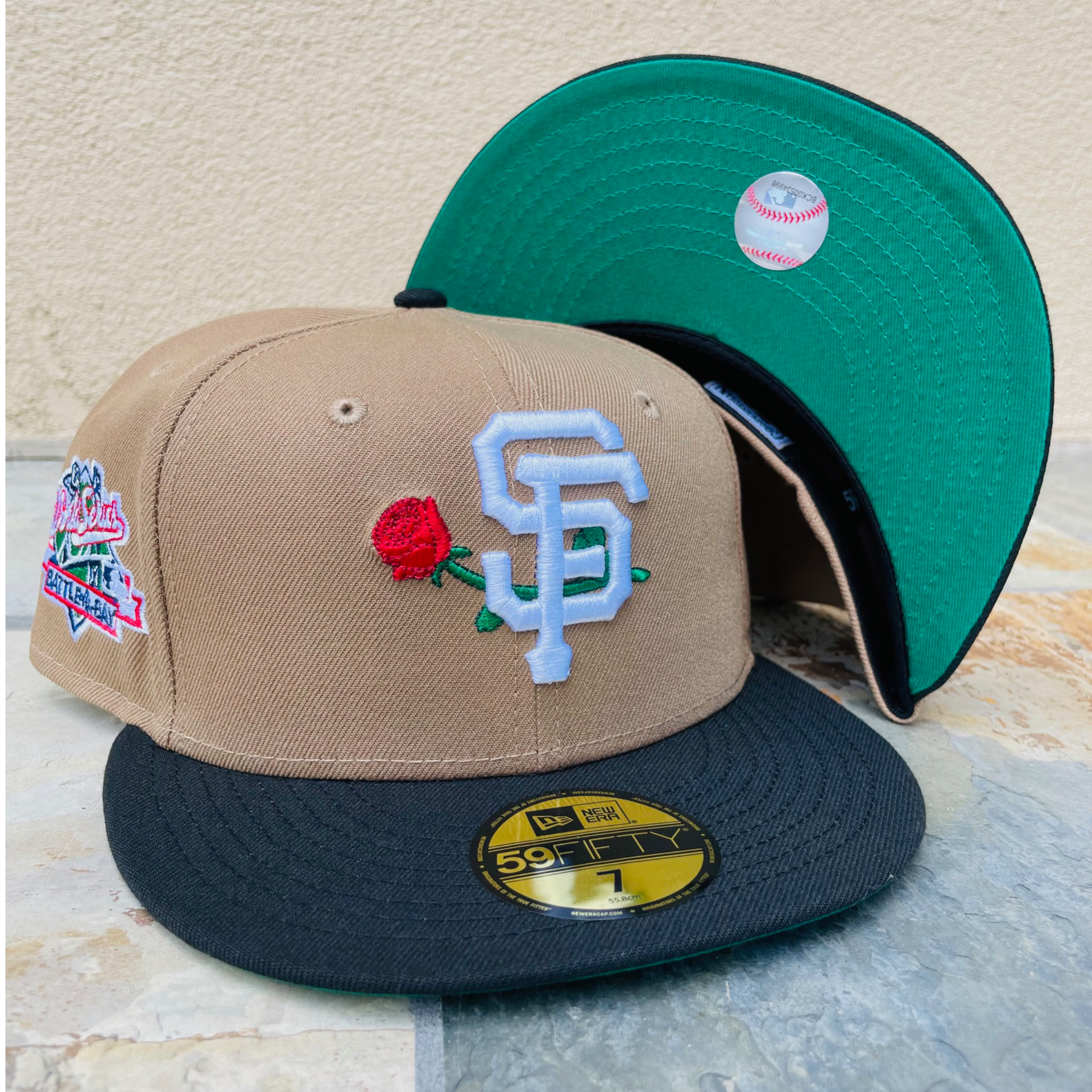 Khaki Black 2 Tone Rose San Francisco Giants New Era Fitted Hat