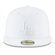 New Era Los Angeles Dodgers LA White 59FIFTY Fitted Hat Front