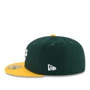 Side View of New Era Oakland Athletics A’s Team Color Green Yellow 59FIFTY Fitted Hat