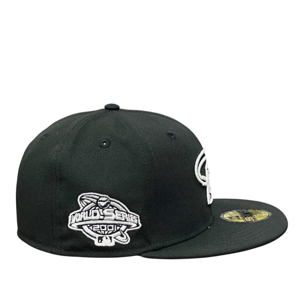 side of Arizona Diamondbacks Alternate Black White 59FIFTY Fitted Hat