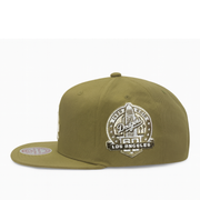 side patch of Los Angeles Dodgers Fashion Basic 60th Anniversary Olive Original Fit Snapback