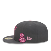 Left View of New Era Los Angeles Angels Day of the Dead Graphite 59FIFTY Fitted Hat