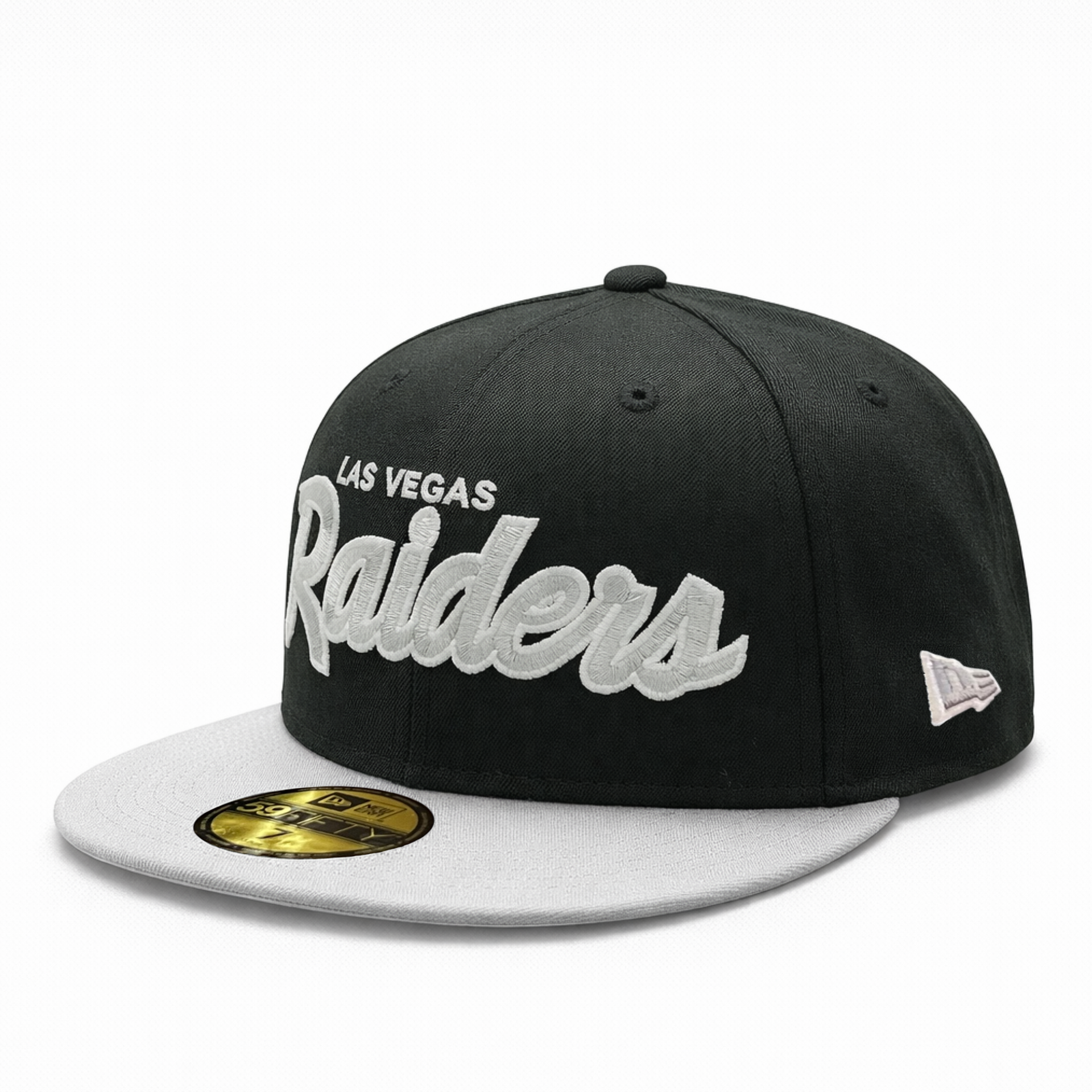 New Era Las Vegas Raiders Script Black Gray 59FIFTY Fitted Hat