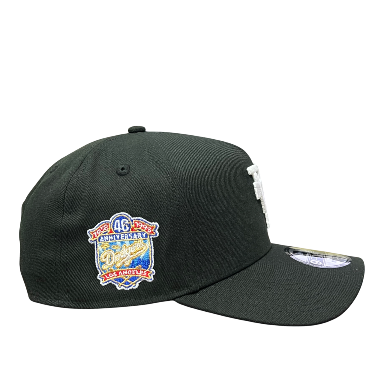 side of Los Angeles Dodgers Upside Down Black 40th Anniversary 9FORTY A-Frame Snapback