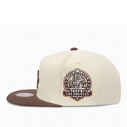 side patch of Los Angeles Dodgers Fashion Basic 60th Anniversary Brown Original Fit Snapback