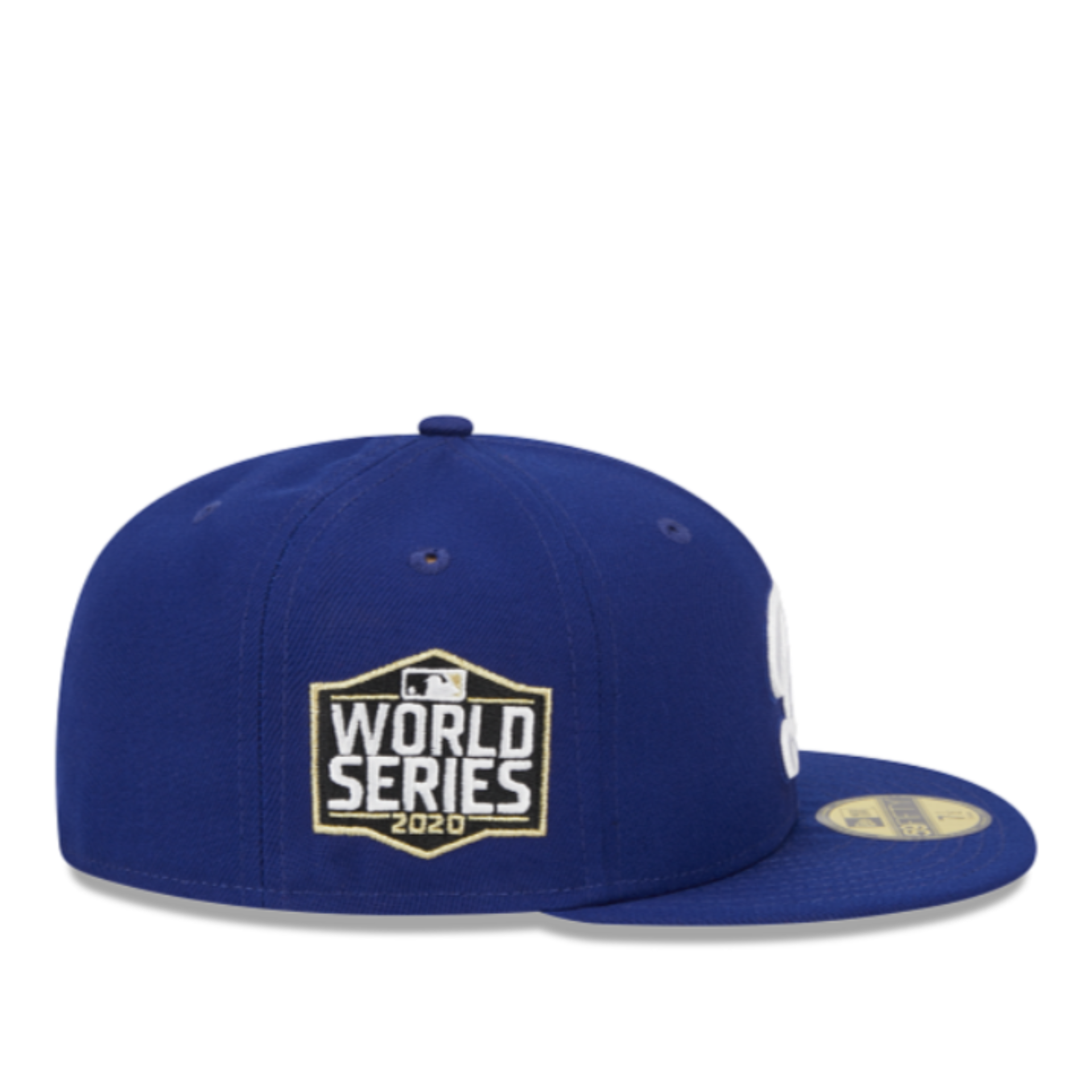 Side View of New Era Los Angeles Dodgers World Series 2020 Blue 59FIFTY Fitted Hat