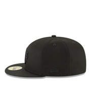 Side View of New Era Oakland Athletics A’s Black on Black 59FIFTY Fitted Hat