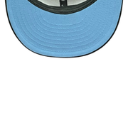 sky blue bottom of New Era Los Angeles Dodgers Palm Tree Black 9FIFTY Snapback Hat