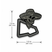 Sombrero Skull Hat Pin back size chart view