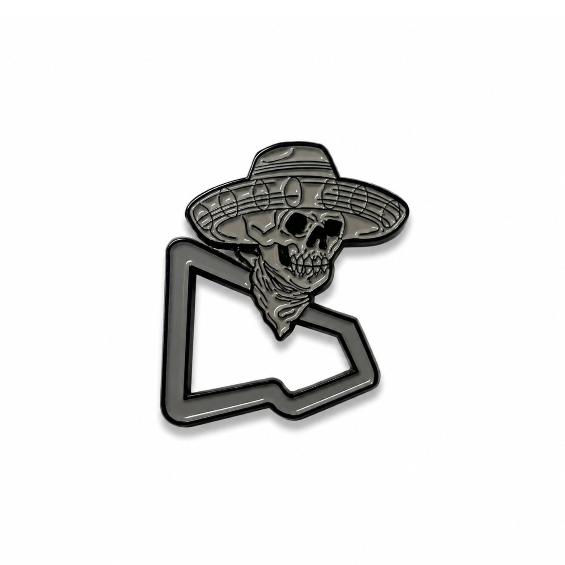 Sombrero Skull Hat Pin front view