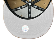 gray under visor of New Era Chicago White Sox Khaki 59FIFTY Fitted Hat