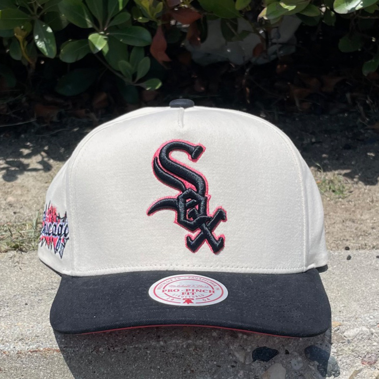 off white black chicago white sox overspray pro pinch fit mitchell and ness snapback