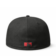 back of New Era St. Louis Cardinals Busch Stadium Final Season Cooperstown Wool 59FIFTY Fitted Hat Black Red