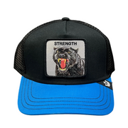 goorin bros strength panther black blue trucker snapback hat