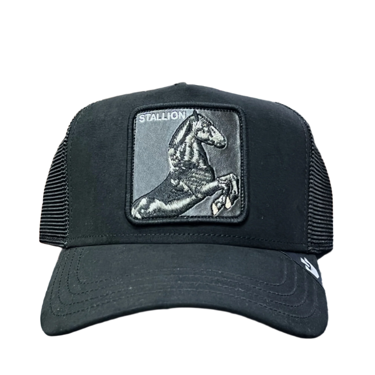 goorin bros suede stallion black trucker snapback hat