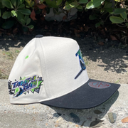 off white black tampa bay rays overspray pro pinch fit mitchell and ness snapback