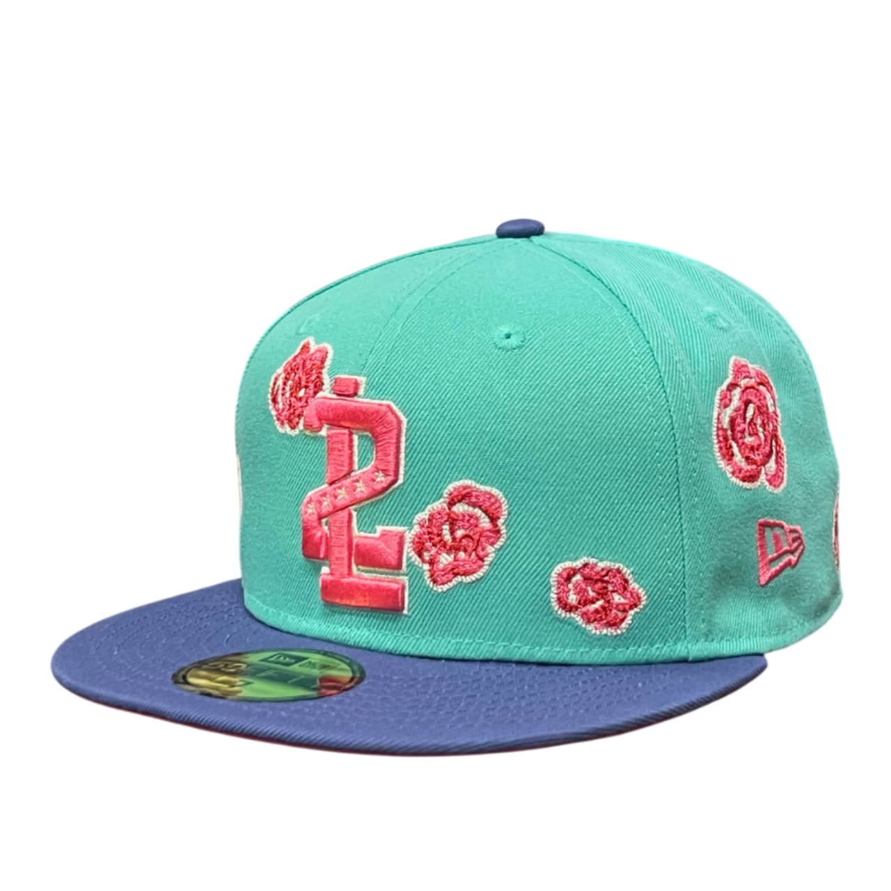 LMB Tecolotes de los Dos Laredos Green Purple Rose 59FIFTY Fitted Hat