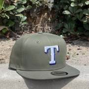 olive texas rangers new era snapback 9fifty hat