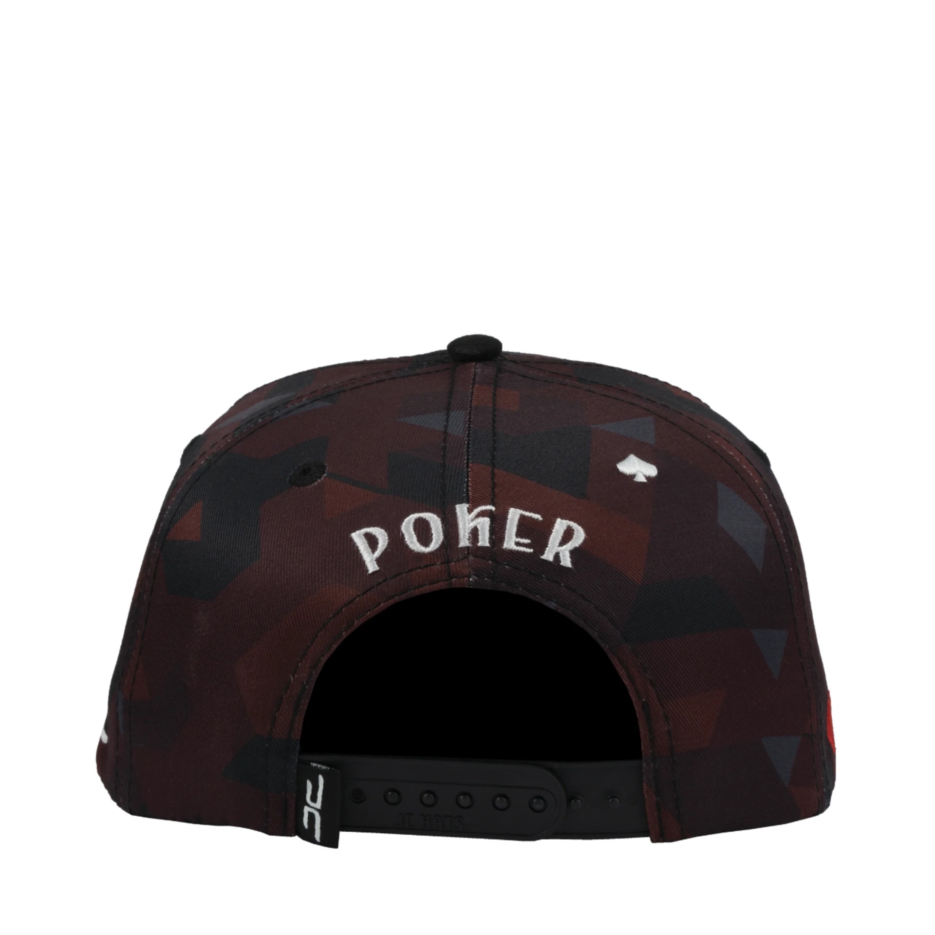 burgundy poker camo jc brand snapback hat