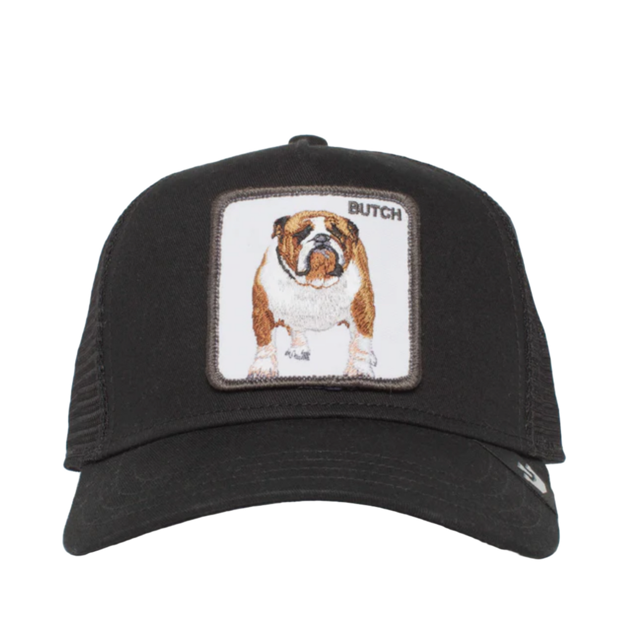 Black the butch dog goorin bros trucker mesh snapback