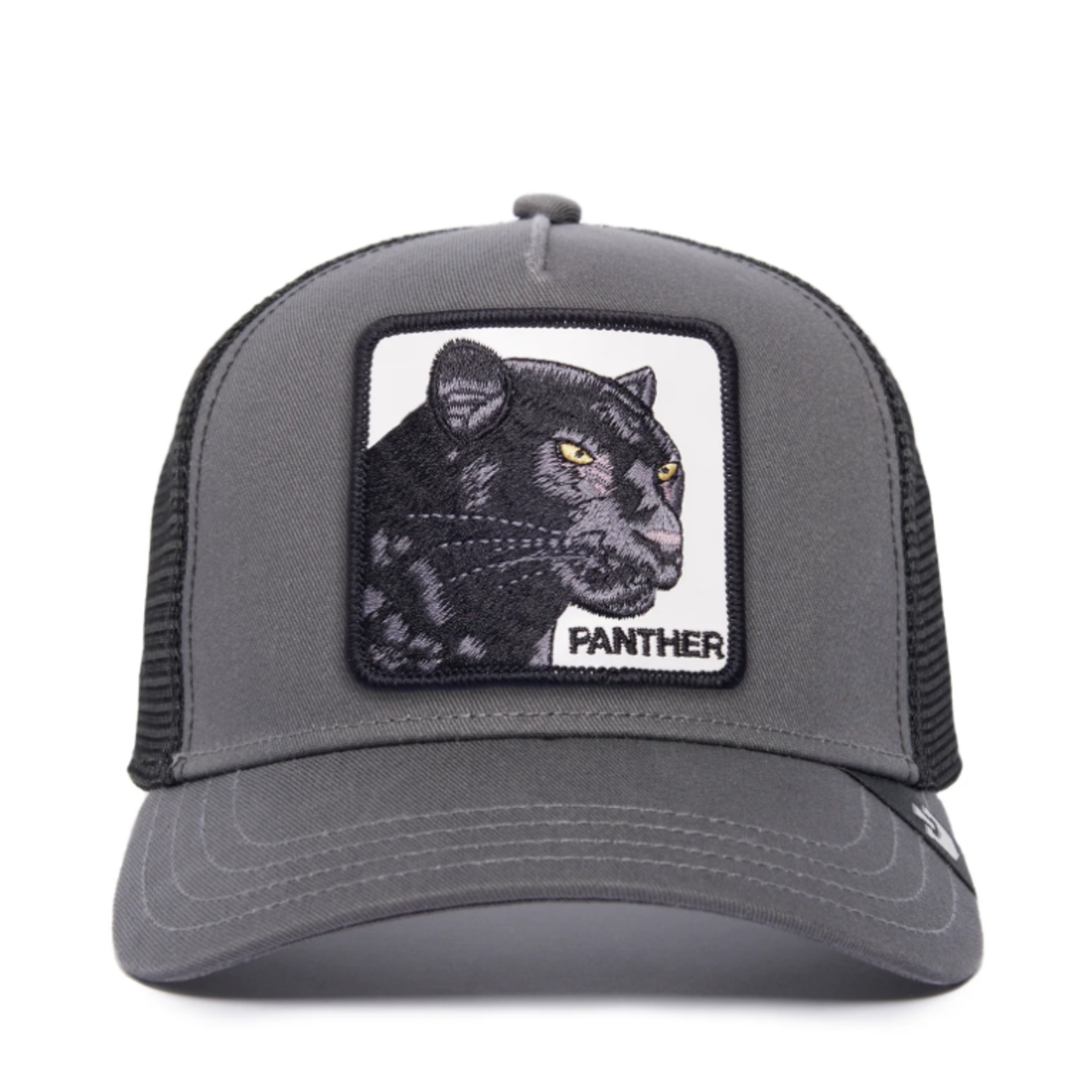 Gray and Black The Panther Goorin Bros turcker snapback hat