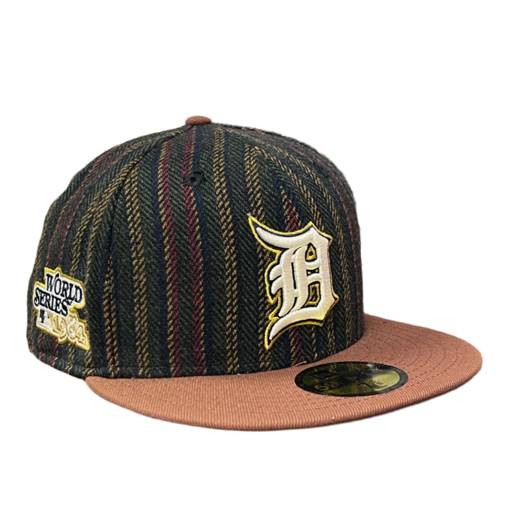 new era detroit tigers vintage herringbone 59fifty fitted hat