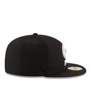 Side View of New Era Green Bay Packers Black White 59FIFTY Fitted Hat