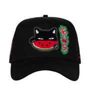 JC Brand Watermelon Cat Black Snapback Hat